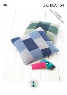 UKHKA Pattern 154: Cushion Covers, Glasses Case and Mobile Cover in DK