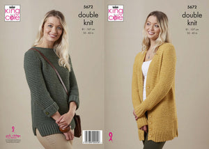 King Cole Pattern 5672: Sweater & Cardigan