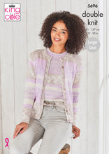 Load image into Gallery viewer, King Cole Pattern 5696: Round Neck Cardigan &amp; Round Neck Sweater
