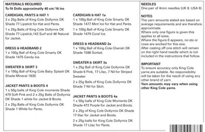 King Cole Pattern 4000: Dolls Clothes