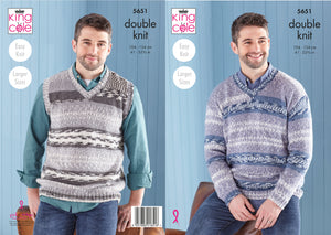 King Cole Pattern 5651: Men’s Sweater & Tank Top