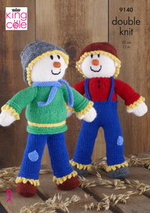 King Cole Pattern 9140 Scarecrow Toys in Double Knitting