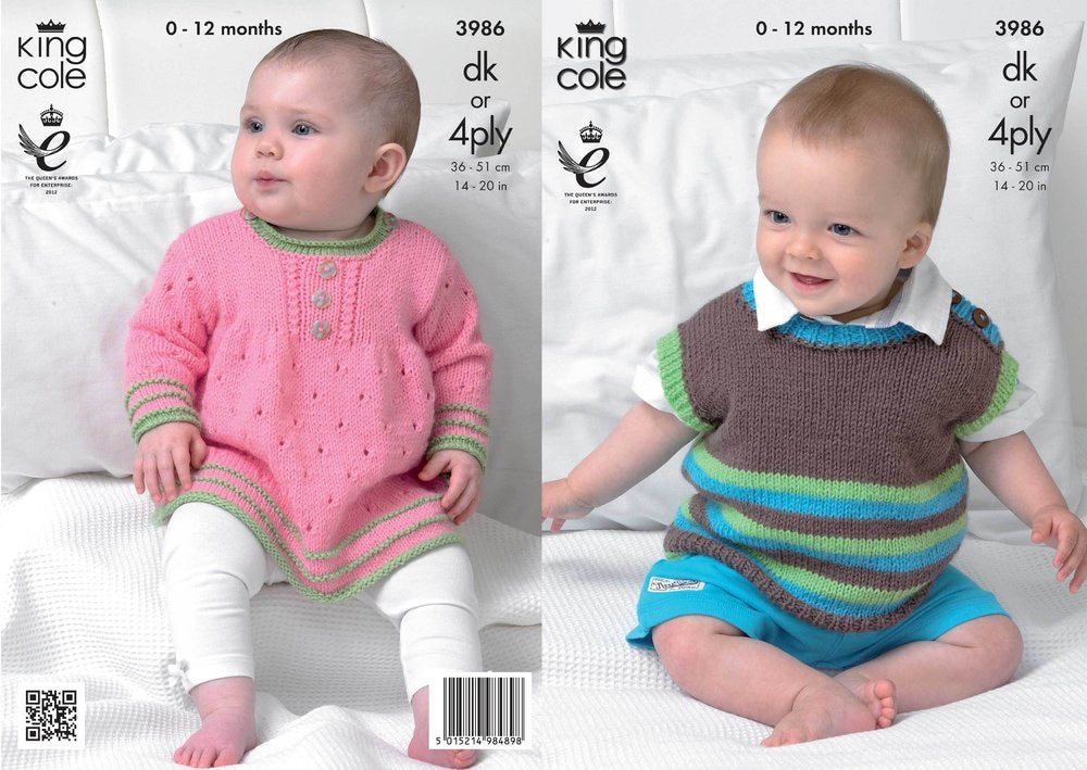King Cole Patterns 3986: Angel Top & Pullover