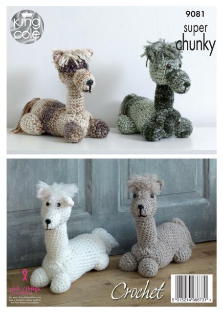 King Cole Pattern 9081: Crochet Andre The Alpaca Stuffed Toy / Doorstep